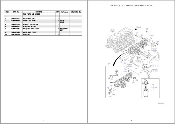 Isuzu Diesel Engine 4JJ1 For Kobelco SK130LC 11 to ED160BR 7 Parts Catalog 2