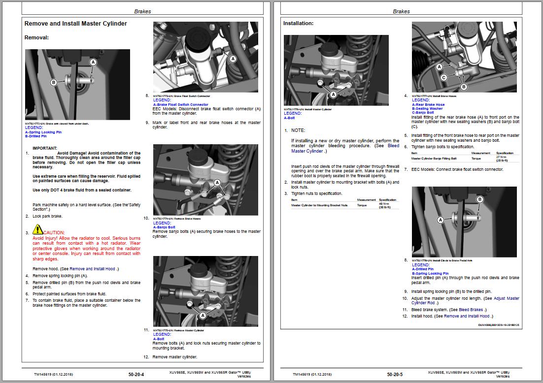 John Deere Gator Utility Vehicles XUV865E XUV865M XUV865R Technical Manual TM145619