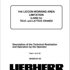 Liebherr Crane LTM 1055 3.1 Liccon Working Range Limitation Manual