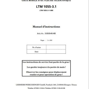 Liebherr Crane LTM 1055 3.1 Operating Manual 1
