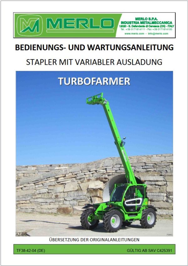 Merlo Turbofarmer Modular TF30.9 to TF65.9 Service Manual Schematics 2024 2