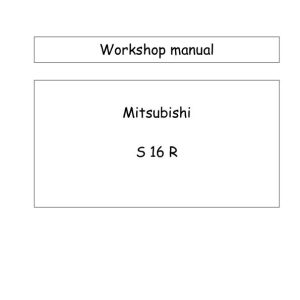 Mitsubishi Diesel Engine S16R Series Workshop Manual 99249 36130