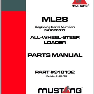 Mustang All Wheel Steer Loader ML28 Parts Manual 918132D
