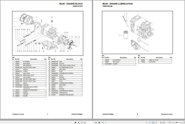 Mustang All Wheel Steer Loader ML68 Parts Manual 918141C 1