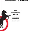 Mustang Articulated Loader 106 MLA 1 Parts Manual 50940351F