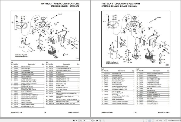 Mustang Articulated Loader 106 MLA 1 Parts Manual 50940351F 1