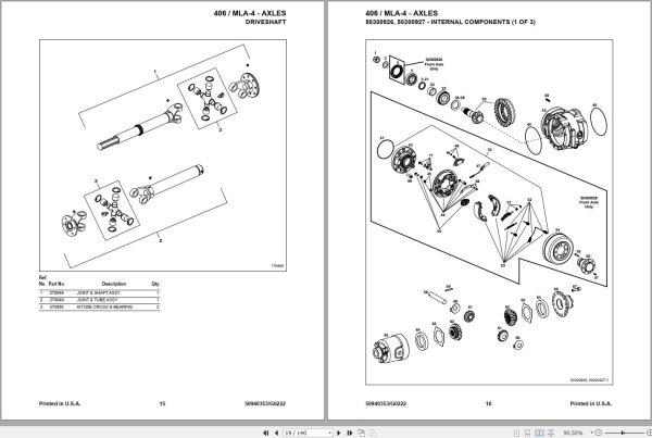 Mustang Articulated Loader 406 MLA 4 Parts Manual 50940353G 1