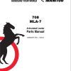 Mustang Articulated Loader 708 MLA 7 Parts Manual 50940375J