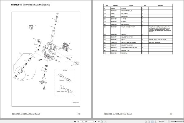 Mustang Articulated Loader 708 MLA 7 Parts Manual 50940375J 1