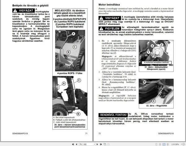 Mustang Articulated Loader AL106 AL206 AL306 AL406 AL506 Operator Manual 50940568A HU 1