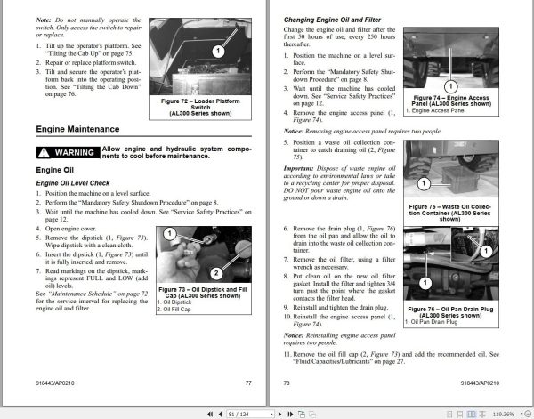 Mustang Articulated Loader AL106 AL206 AL306 Operator Manual 918443A 1