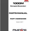 Mustang Compact Excavator 1000M Parts Manual 50940499A