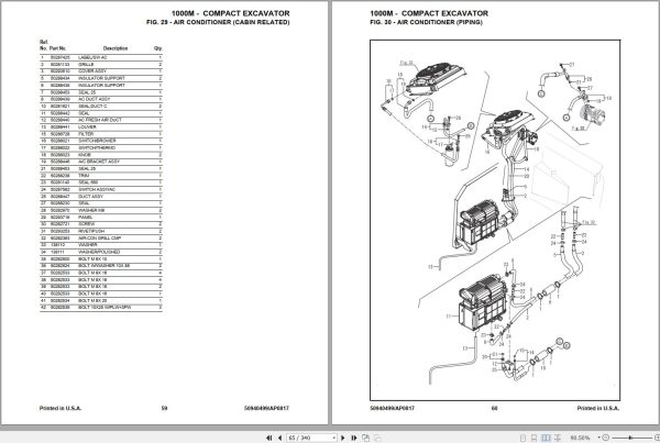 Mustang Compact Excavator 1000M Parts Manual 50940499A 1