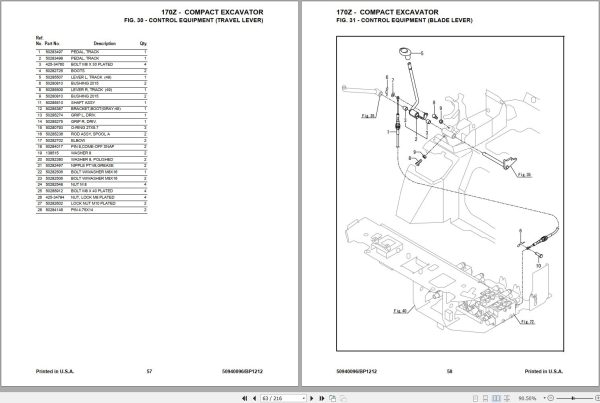 Mustang Compact Excavator 170Z Parts Manual 50940096B 1