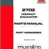 Mustang Compact Excavator 270Z Parts Manual 50940093B