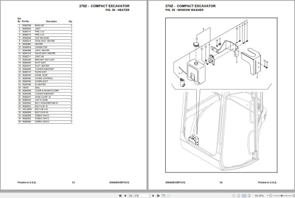 Mustang Compact Excavator 270Z Parts Manual 50940093B 1