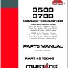 Mustang Compact Excavator 3503 3703 Parts Manual 918049H
