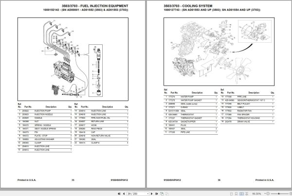 Mustang Compact Excavator 3503 3703 Parts Manual 918049H 1