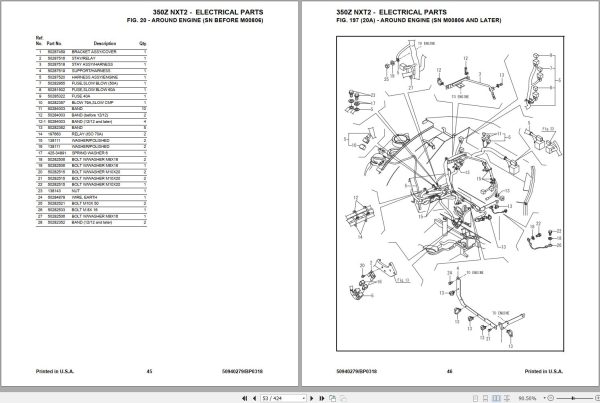 Mustang Compact Excavator 350Z NXT2 Parts Manual 50940279B 1