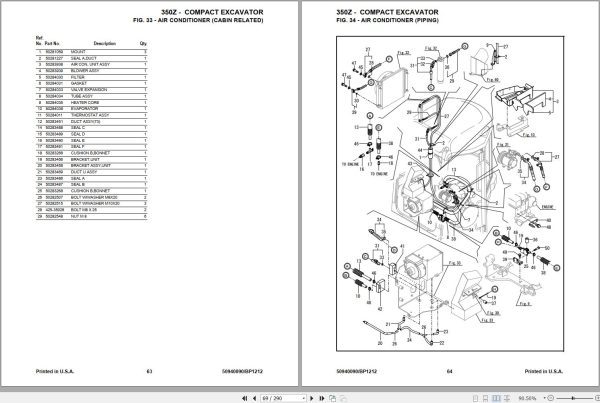 Mustang Compact Excavator 350Z Parts Manual 50940090B 1