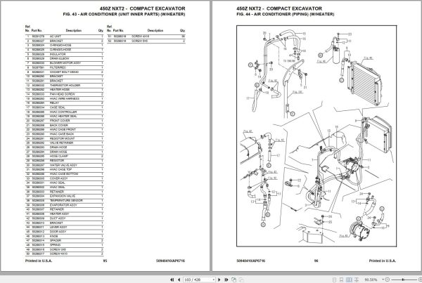 Mustang Compact Excavator 450Z NXT2 Parts Manual 50940410A 1