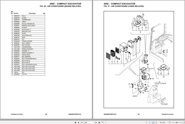 Mustang Compact Excavator 450Z Parts Manual 50940087B 1