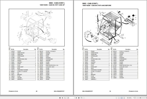 Mustang Compact Excavator 5002 Parts Manual 1