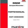 Mustang Compact Excavator 550Z Parts Manual 50940330A