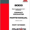 Mustang Compact Excavator 8003 Parts Manual 918084D