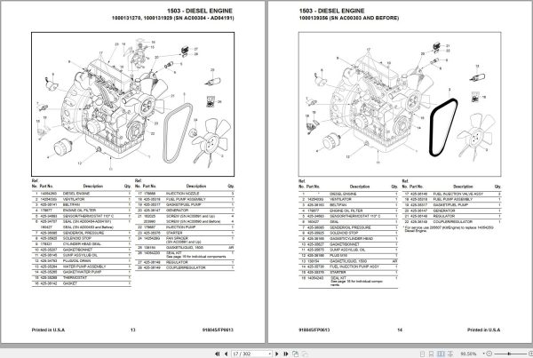 Mustang Compact Excavator ME1503 Parts Manual 1