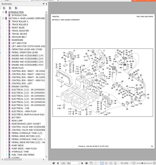 Mustang Compact Track Loader MTL320 Parts Manual 917319