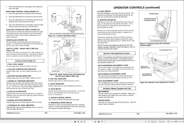 Mustang Excavator 2702RD 2902RD 3402RD 3602RD Operator Manual 000 59991A 1