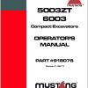 Mustang Excavator 5003ZT 6003 Operator Manual 918078F