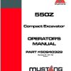 Mustang Excavator 550Z Operator Manual 50940329B