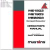 Mustang Excavator ME1503 ME1903 ME2203 Operator Manual 909825D