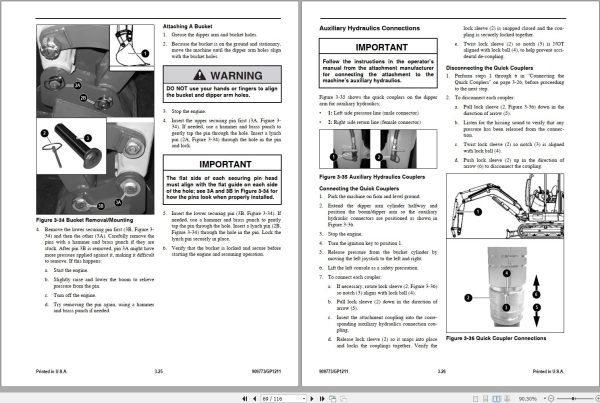 Mustang Excavator ME2503 ME3003 ME3503 ME3703 Operator Manual 909773G 1