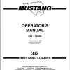Mustang Loader 332 Operator Manual 000 12836C
