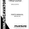 Mustang Mini Excavator 1902 2202 Parts Manual 000 71002A