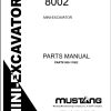 Mustang Mini Excavator 8002 Parts Manual 000 11002A