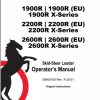 Mustang Skid Steer Loader 1900R 2200R 2600R Operator Manual 50950108K