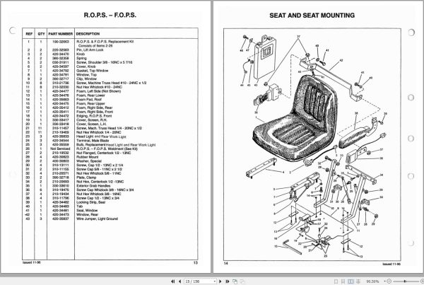 Mustang Skid Steer Loader 2040 Parts Manual 015 10968 1