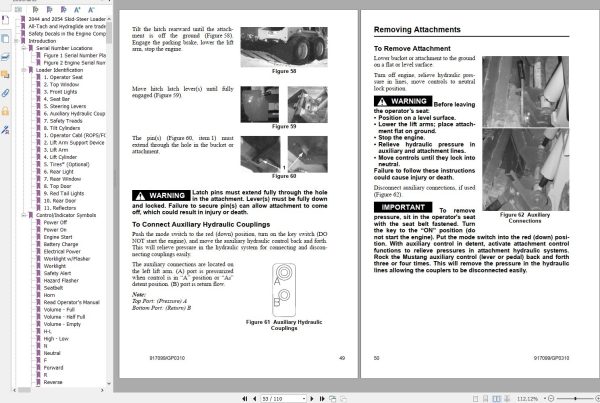 Mustang Skid Steer Loader 2044 2054 Operator Manual 917099 1