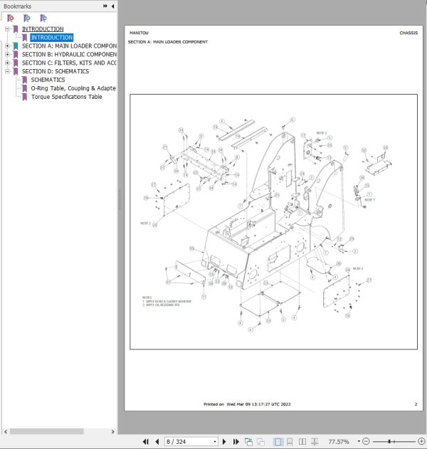 Mustang Skid Steer Loader 2056 Parts Manual 917398