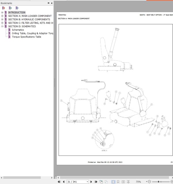 Mustang Skid Steer Loader 2056 Series II Parts Manual 50950013