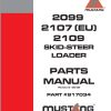 Mustang Skid Steer Loader 2099 2107 EU 2109 Parts Manual 917034E