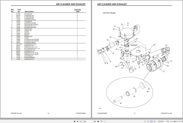 Mustang Skid Steer Loader 2099 2107 EU 2109 Parts Manual 917034E 1