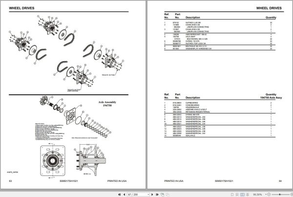 Mustang Skid Steer Loader 2600R Parts Manual 50950175H 1