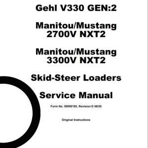 Mustang Skid Steer Loader 2700V NXT2 3300V NXT2 Service Manual 50950192D