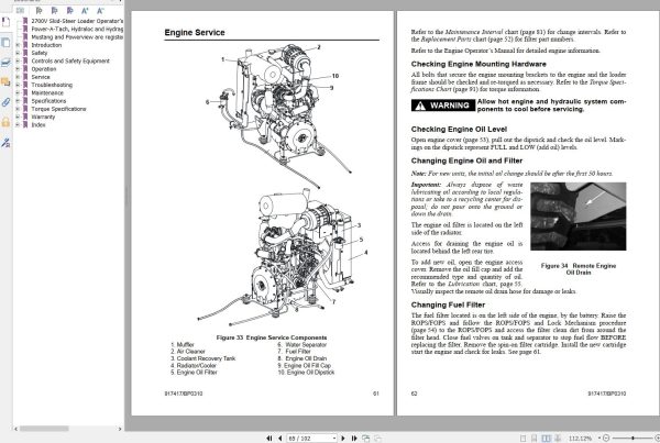 Mustang Skid Steer Loader 2700V Operator Manual 917417B 1
