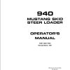 Mustang Skid Steer Loader 940 Operator Manual 000 11883A